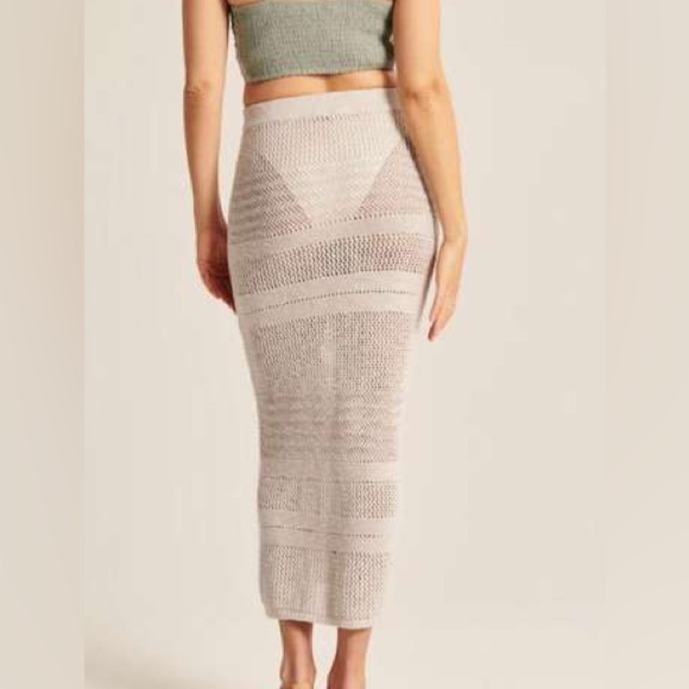 Abercrombie crochet column coverup maxi midi skirt